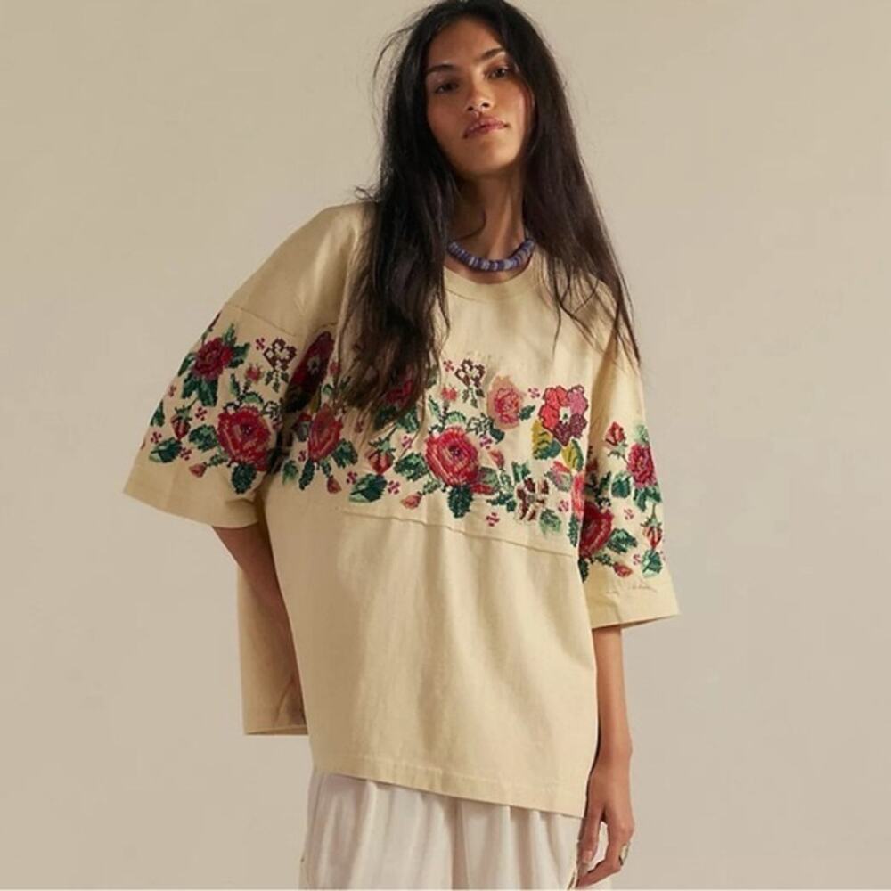 Free People We The Free Antique Bloom Tee XL
